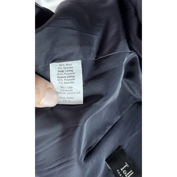 J.CREW 1035 Two-Button Jacket Italian Wool Sz 4 Black 95961 Bi Stretch Navy - Picture 7 of 7